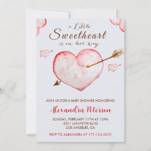 Invitation pour une baby shower à la Saint-Valenti