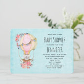 Invitation pour une Baby Shower à l'aquarelle Mont (Debout devant)