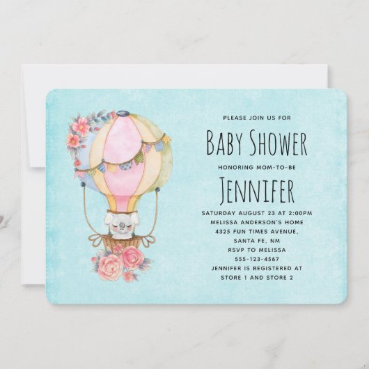 Invitation pour une Baby Shower à l'aquarelle Mont (Devant)