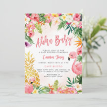 Invitation pour une Baby Shower Aloha, Luau Tropic