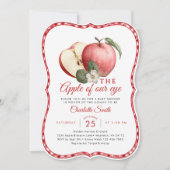 Invitation pour une Baby Shower "Apple of Our Eye" (Devant)