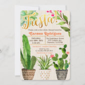 Invitation pour une Baby Shower au thème de Cactus (Devant)