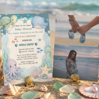 Invitation pour une Baby Shower au Thème Sous l'Oc