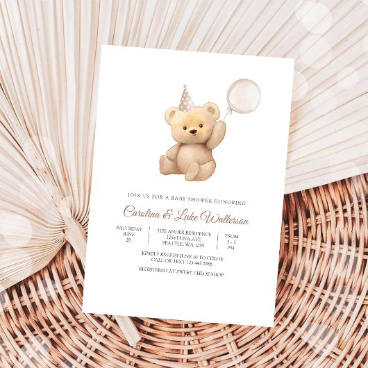 Invitation pour une Baby Shower avec un adorable o