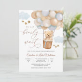 Invitation pour une Baby Shower avec un Ours en Pe (Debout devant)