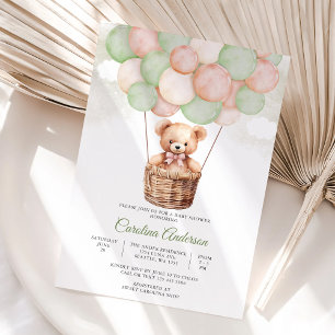 Invitation pour une Baby Shower avec un Ours en Pe