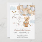 Invitation pour une Baby Shower avec un Ours en Te (Devant)