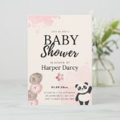 Invitation pour une Baby Shower avec un Ours Souri (Debout devant)