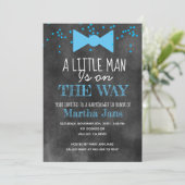 Invitation pour une baby shower avec un petit homm (Debout devant)