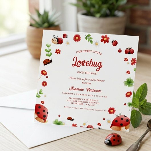 Invitation pour une baby shower avec un thème de p