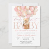Invitation pour une Baby Shower Balloon Baby Bear (Devant)