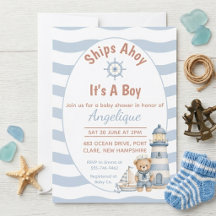 Invitation pour une Baby Shower : Bateau à Voile C