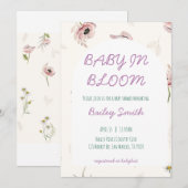 Invitation pour une baby shower "Bébé en fleurs" (Devant / Derrière)
