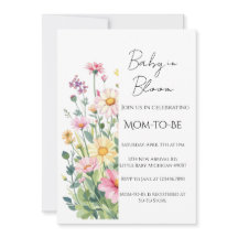 Invitation pour une baby shower - Bébé en fleurs