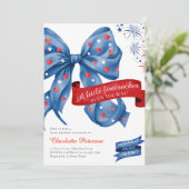 Invitation pour une Baby Shower Bébé Petite Fusée (Debout devant)