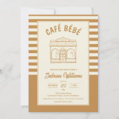 Invitation pour une Baby Shower « CAFÉ BÉBÉ » (Devant)