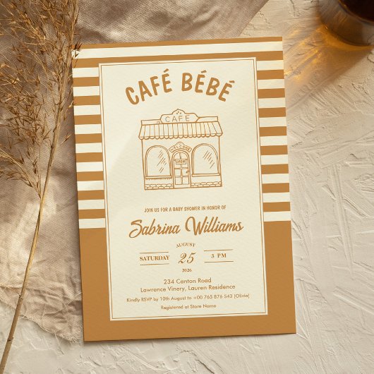 Invitation pour une Baby Shower « CAFÉ BÉBÉ »
