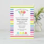 Invitation pour une Baby Shower Candy Sucrée (Debout devant)