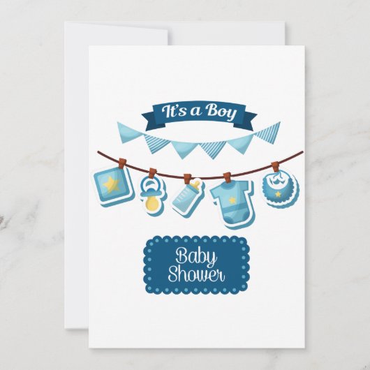 Invitation pour une Baby Shower C'est Un Garçon (Devant)