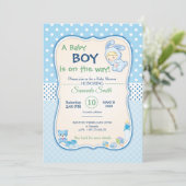 invitation pour une baby shower, c'est un garçon (Debout devant)