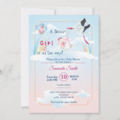 invitation pour une baby shower, c'est une fille (Devant)