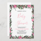 Invitation pour une Baby Shower 'C'est une fille p (Devant / Derrière)