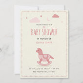 Invitation pour une Baby Shower Cheval à bascule,  (Devant)