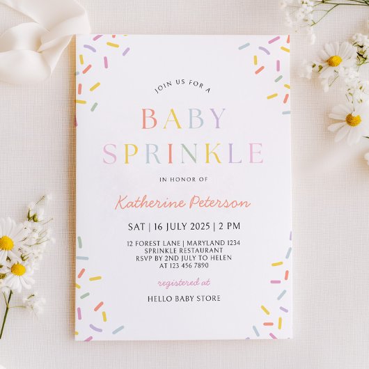 Invitation pour une Baby Shower Confetti