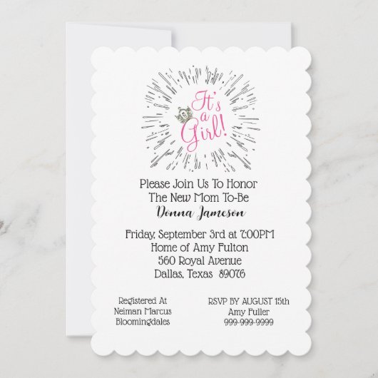 Invitation pour une Baby Shower Couronne de Prince (Devant)