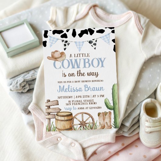 Invitation pour une Baby Shower Cowboy