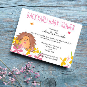 Invitation pour une Baby Shower dans le jardin ave