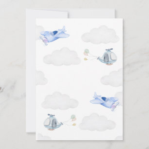 Invitation pour une baby shower dans un avion