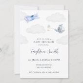 Invitation pour une baby shower d'avion (Devant)