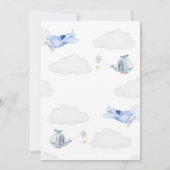 Invitation pour une baby shower d'avion (Dos)