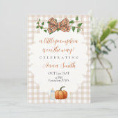Invitation pour une Baby Shower de Bébé Citrouille (Debout devant)