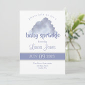 Invitation pour une baby shower de bébé nuage neut (Debout devant)