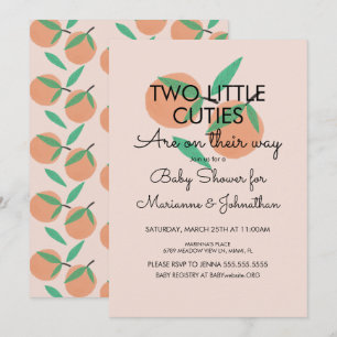 Invitation pour une Baby Shower de Jumeaux avec de