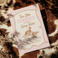 Invitation pour une Baby Shower de jumelles cowgir
