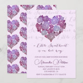 Invitation pour une baby shower de la Saint-Valent (Devant / Derrière)