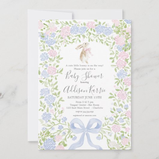 Invitation pour une baby shower de lapin grandmill (Devant)
