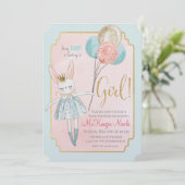 Invitation pour une Baby Shower de Lapin Mignon (Debout devant)