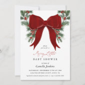 Invitation pour une Baby Shower de Noël Joyeuse (Devant)