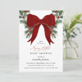 Invitation pour une Baby Shower de Noël Joyeuse (Debout devant)