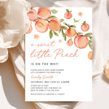 Invitation pour une Baby Shower Douce Petite Pêche