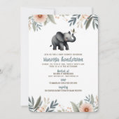 Invitation pour une Baby Shower Éléphant (Devant)