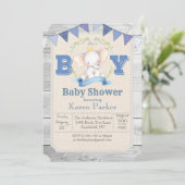 Invitation pour une baby shower éléphant (Debout devant)