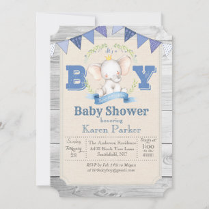 Invitation pour une baby shower éléphant