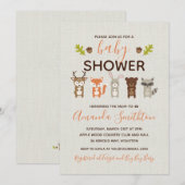 Invitation pour une Baby Shower en Forêt (Devant / Derrière)