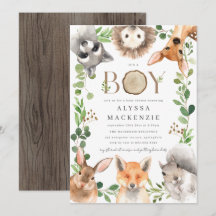 Invitation pour une Baby Shower en Forêt