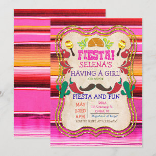 Invitation pour une Baby Shower Fiesta Mexicaine